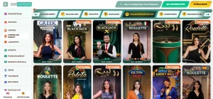 Capture du casino en direct Betalright montrant des tables de roulette, blackjack ou baccarat