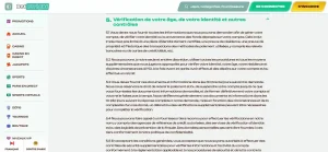 Extrait des conditions KYC officielles de Betalright